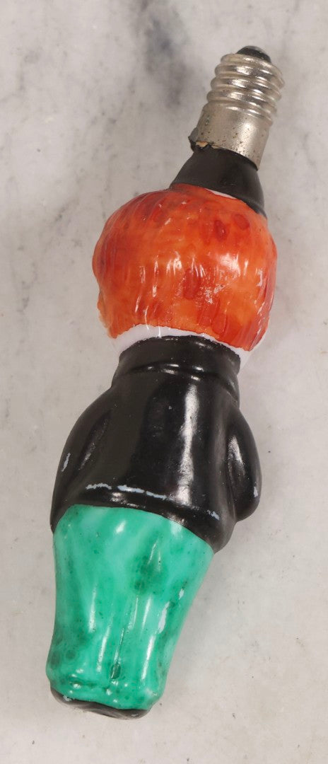 Lot 071 - Trio Of Antique Hand Painted Figural Candelabra Light Bulbs Including Santa Claus, Little Boy, And Parrot, 3-1/2" To 4-1/4" L