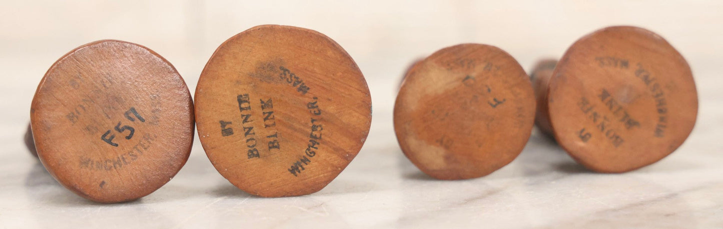 Lot 072 - Grouping Of Four Vintage Composition Charles Dickens Character Figurines By Bonnie Blink Studios, Winchester, Massachusetts, “Betsy Trotwood,” “The Fat Boy,” “Sam Weller,” And “Mr. Micawber," 2-1/2" To 3-1/2" H