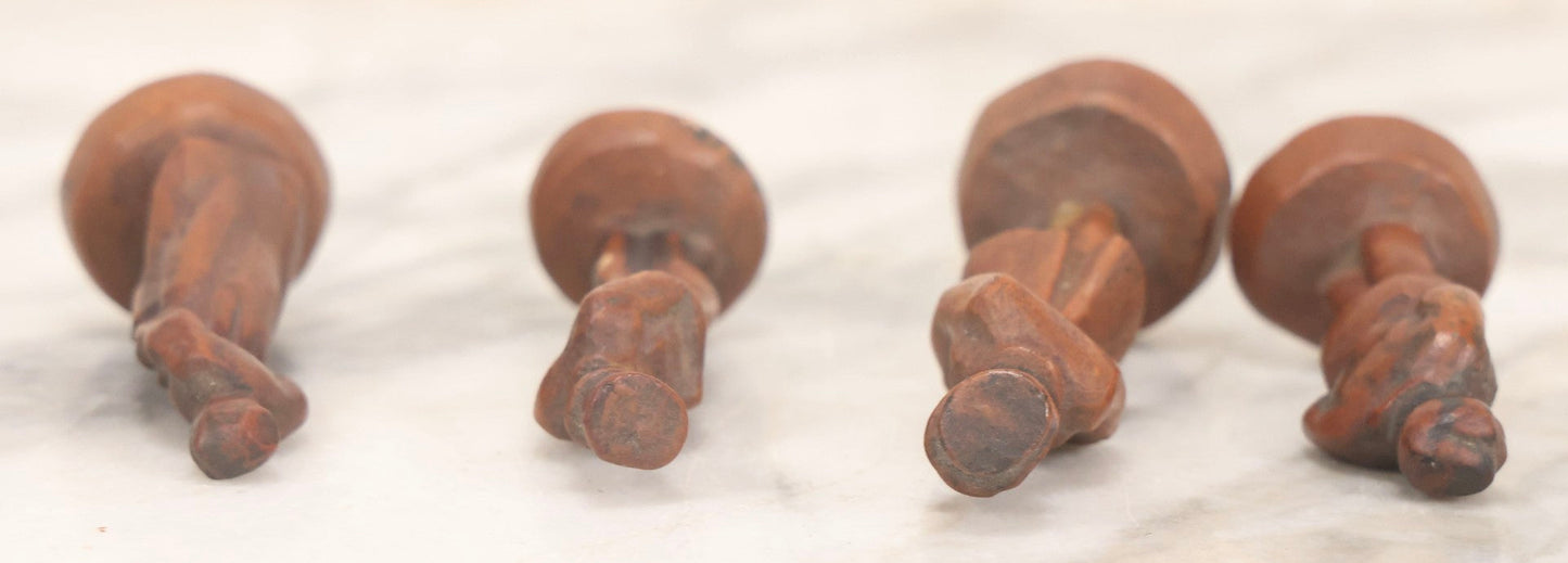 Lot 072 - Grouping Of Four Vintage Composition Charles Dickens Character Figurines By Bonnie Blink Studios, Winchester, Massachusetts, “Betsy Trotwood,” “The Fat Boy,” “Sam Weller,” And “Mr. Micawber," 2-1/2" To 3-1/2" H