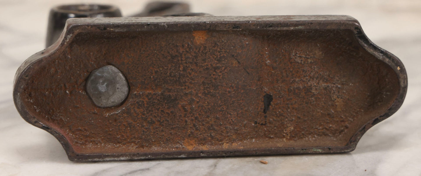 Lot 079 - Antique Cast Iron Embossed Seal Stamp Press With Hand Painted Decoration, Knights Templar Bellows Falls Commandery No. 368, 11-1/2" H