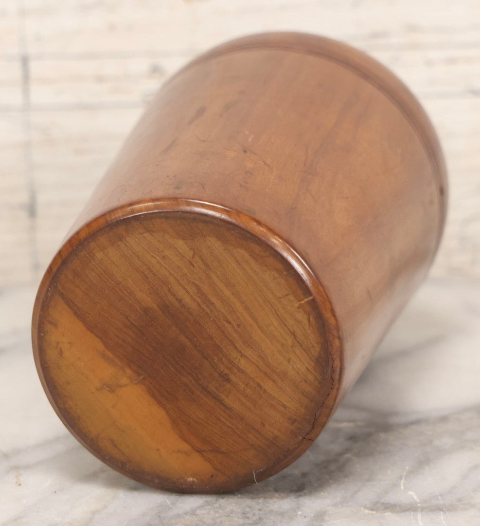 Lot 087 - Antique Solid Turned Wood Bottle Form With Burned Cursive “S. Moritz” Signature