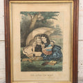 Lot 090 - Antique Hand Colored Lithograph Print “The Little Tea Party” By Currier & Ives In Wood Frame, 14-1/4" x 18-1/4"
