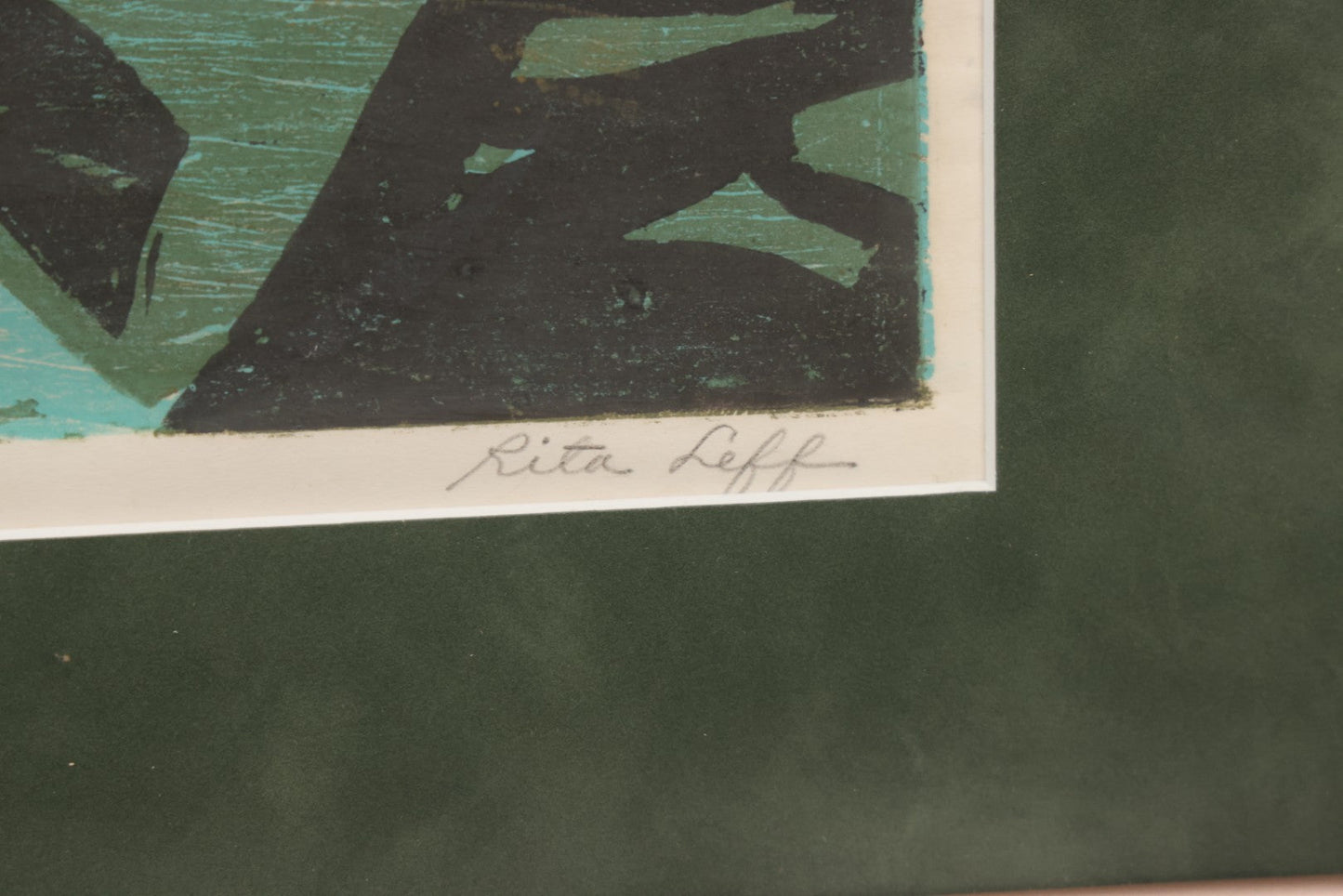 Lot 091 - Vintage Abstract Woodcut “Landscape” By Rita Leff, 1962 Collectors Of American Art Edition, Framed, 16" x 14-1/4"