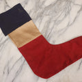 Lot 102 - Antique Handmade Sewn Patriotic Christmas Stocking With Blue Cuff, White Midsection, And Red Foot