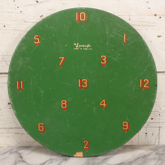 Lot 110 - Vintage Sportcraft Cork Dart Board With Hand Painted Green Ring Toss Reverse Side, Made In England, 16" Diameter
