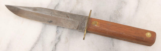 Lot 112 - Antique Hammer Brand Knife With Plain Wood Handle And Flexing Arm With Hammer Maker's Mark, 5" Blade, 8-3/4" L