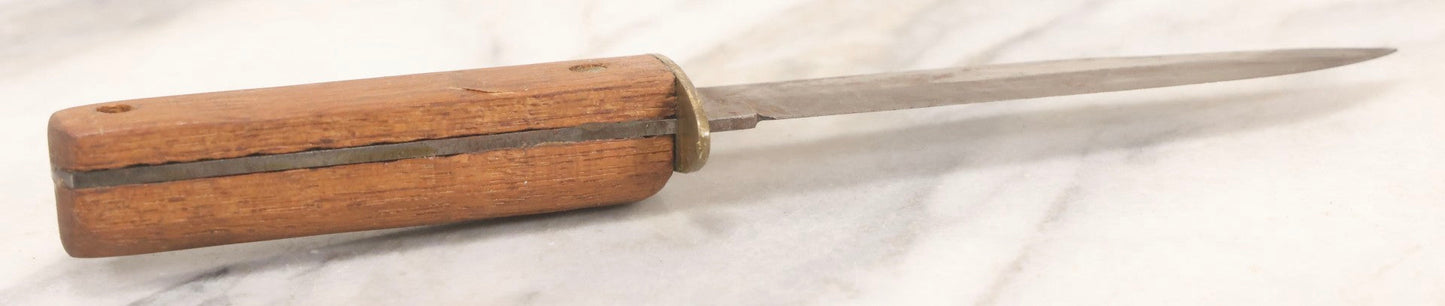 Lot 112 - Antique Hammer Brand Knife With Plain Wood Handle And Flexing Arm With Hammer Maker's Mark, 5" Blade, 8-3/4" L
