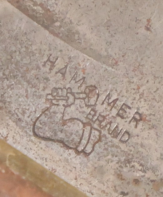 Lot 112 - Antique Hammer Brand Knife With Plain Wood Handle And Flexing Arm With Hammer Maker's Mark, 5" Blade, 8-3/4" L