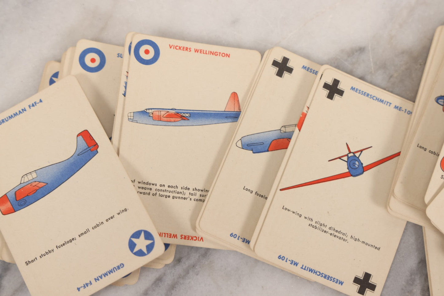 Lot 117 - Vintage "Squadron Scramble" WWII Aviation Card Game, Complete Deck With Instructions, Whitman Publishing Co., Circa 1942