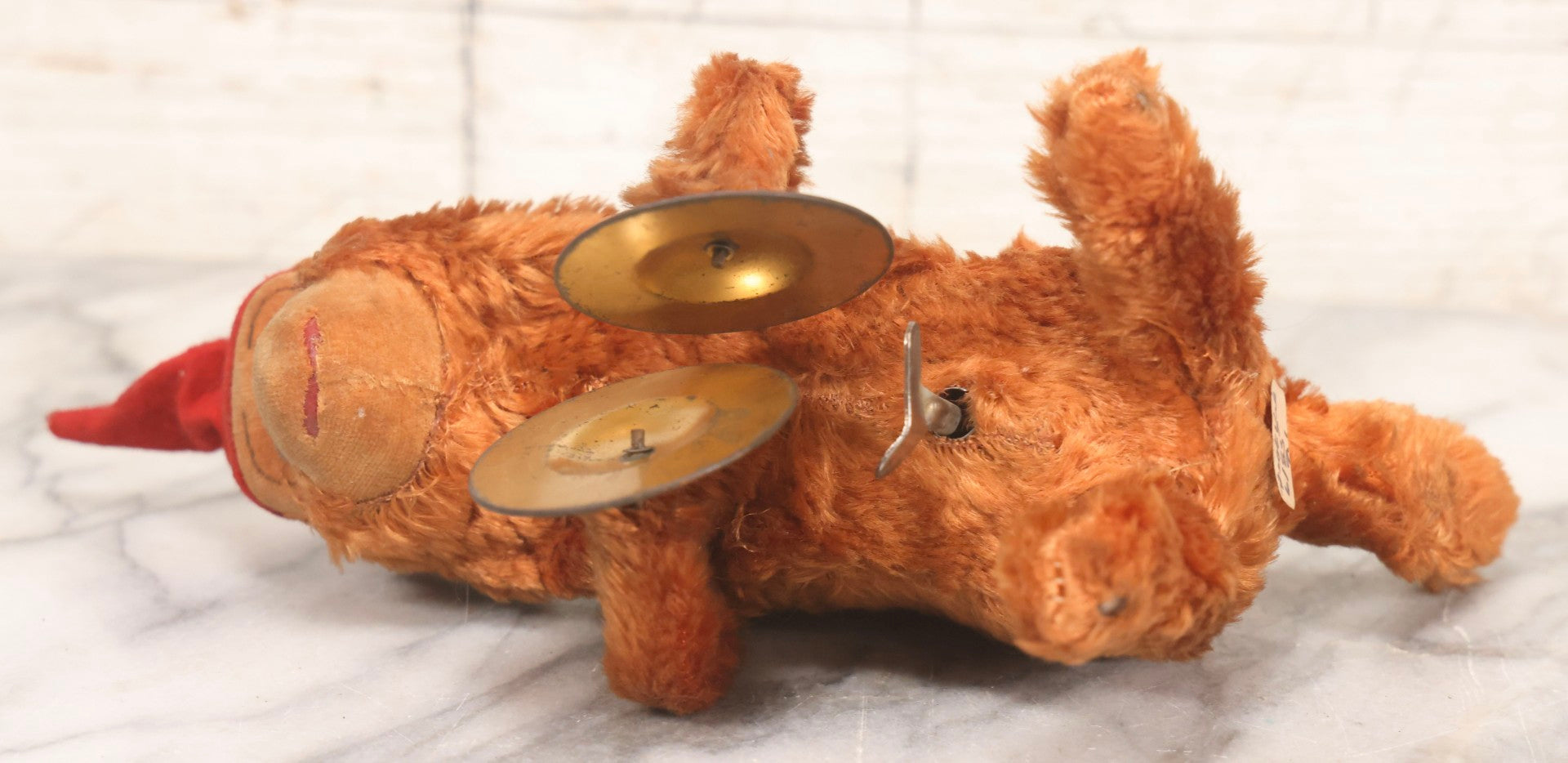 Lot 120 - Vintage Wind-Up Cymbal Toy Monkey Jolly Chimp With Red Felt Cap, Note Not Working