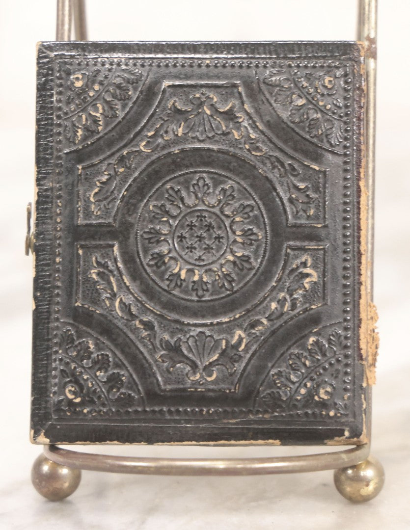 Lot 129 - Antique 1/9th Plate Tintype Photograph Of Young Woman Seated In Dark Dress, In Full Split Leatherette Union Case