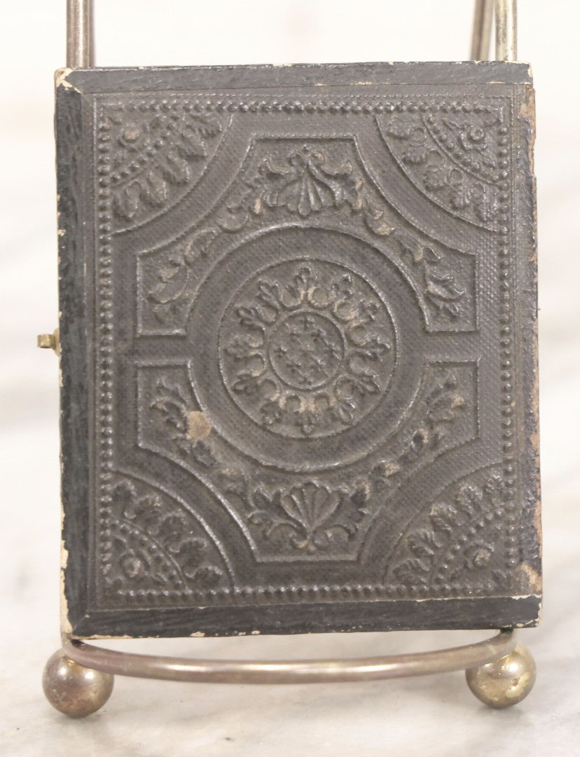 Lot 129 - Antique 1/9th Plate Tintype Photograph Of Young Woman Seated In Dark Dress, In Full Split Leatherette Union Case