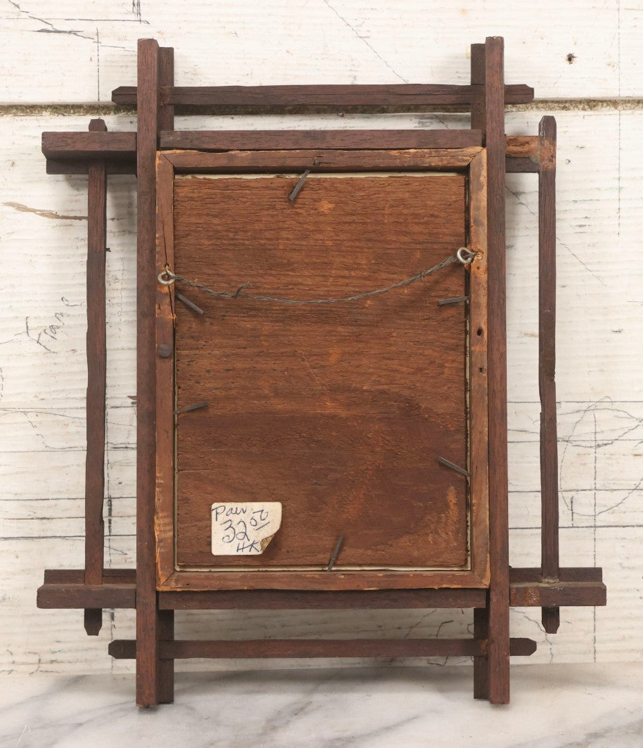 Lot 133 - Grouping Of Four Antique Victorian Wooden Double Frames With Gold Inner Borders And Decorative Cross-Bar Ornaments