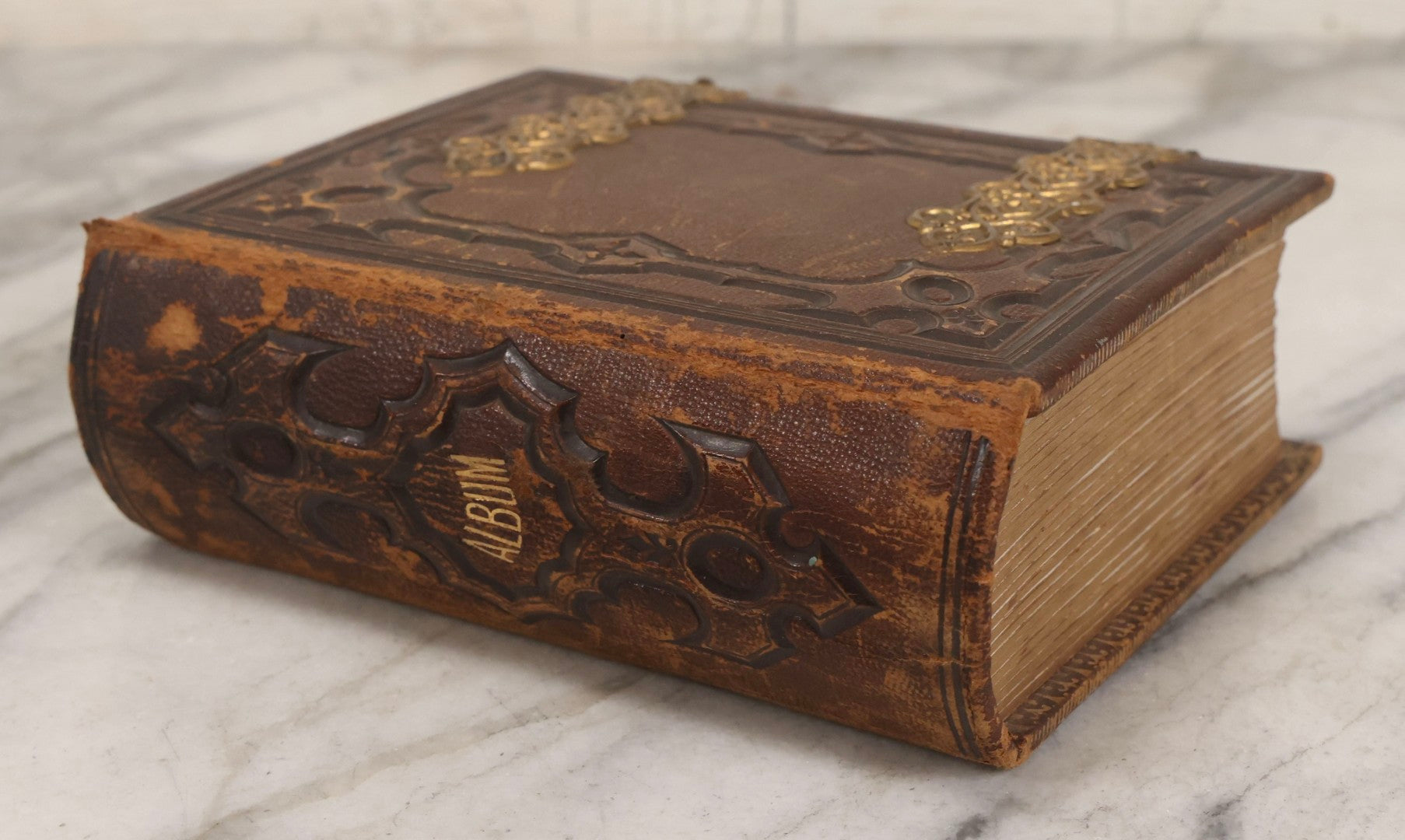 Lot 139 - Antique Portrait Photograph Album With 38 Carte De Visite C.D.V.. Photographs And One Tintype, Many Identified In Pencil