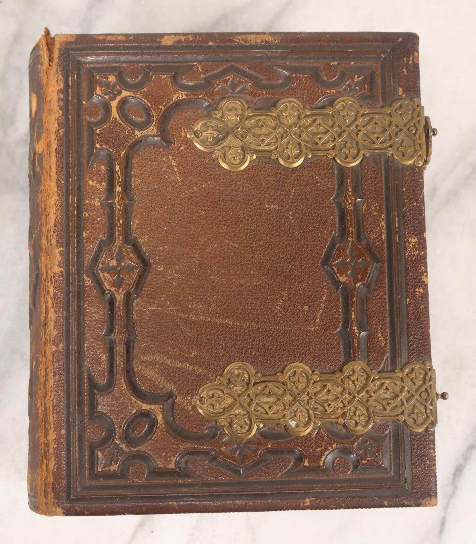 Lot 139 - Antique Portrait Photograph Album With 38 Carte De Visite C.D.V.. Photographs And One Tintype, Many Identified In Pencil