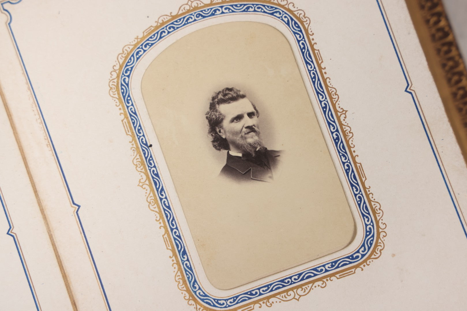 Lot 139 - Antique Portrait Photograph Album With 38 Carte De Visite C.D.V.. Photographs And One Tintype, Many Identified In Pencil