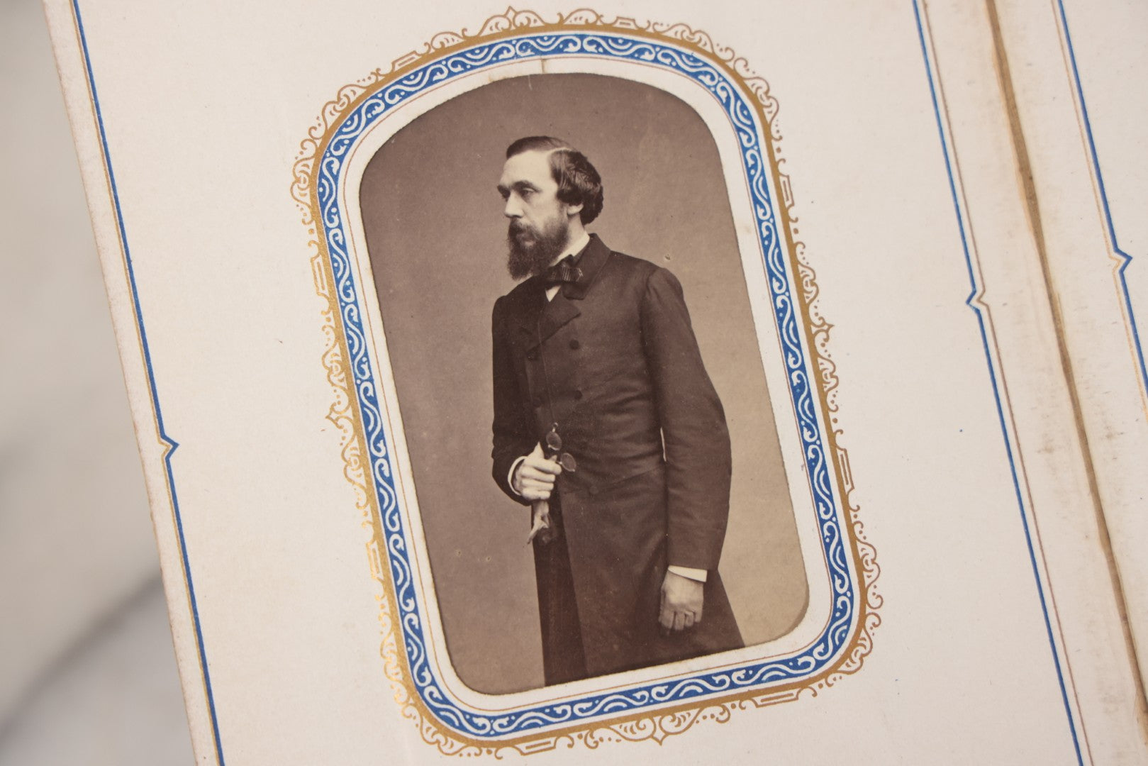 Lot 139 - Antique Portrait Photograph Album With 38 Carte De Visite C.D.V.. Photographs And One Tintype, Many Identified In Pencil