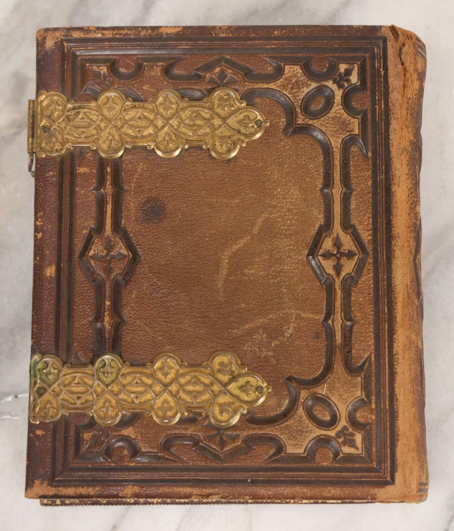 Lot 139 - Antique Portrait Photograph Album With 38 Carte De Visite C.D.V.. Photographs And One Tintype, Many Identified In Pencil