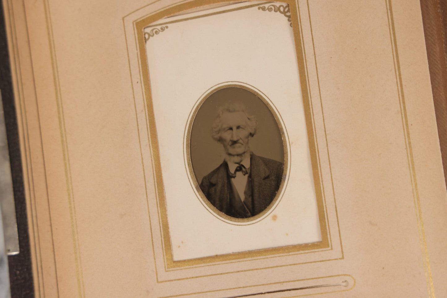 Lot 140 - Antique Portrait Photograph Album With 15 Carte De Visite C.D.V.., 2 Cabinet Card, And 3 Tintype Photographs Of Men, Women, And Children