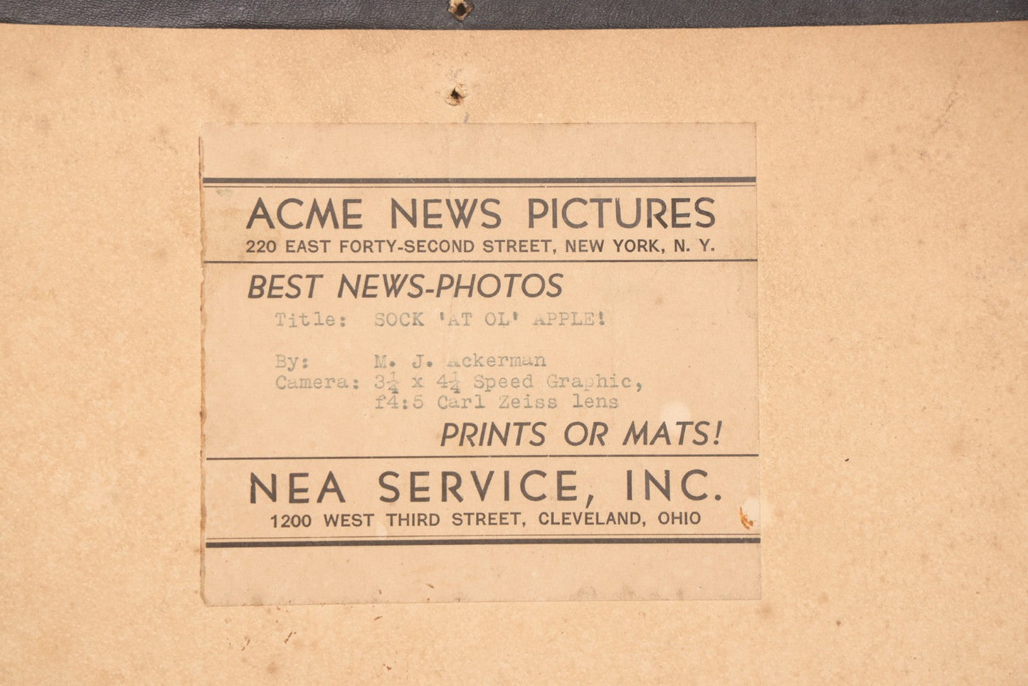 Lot 142 - Vintage Press Photograph “Sock 'At Ol' Apple!” By M. J. Ackerman For Acme News Pictures, Depicting Circus Elephants Playing Baseball With Trainer