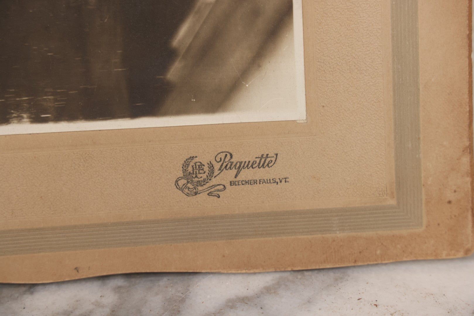 Lot 143 - Antique Boarded Photograph Of Crowd Overlooking Car Accident Scene Above River, Recovery In Progress, Photographed By Paquette, Beecher Falls, Vermont, Circa 1920
