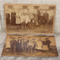 Lot 147 - Pair Of Antique Boarded Photographs Of Schoolchildren Outside Schoolhouse, Identified As Emma Putney Clough And Schoolmates, One With Albert O. Elwell Danvers, Massachusetts Backmark