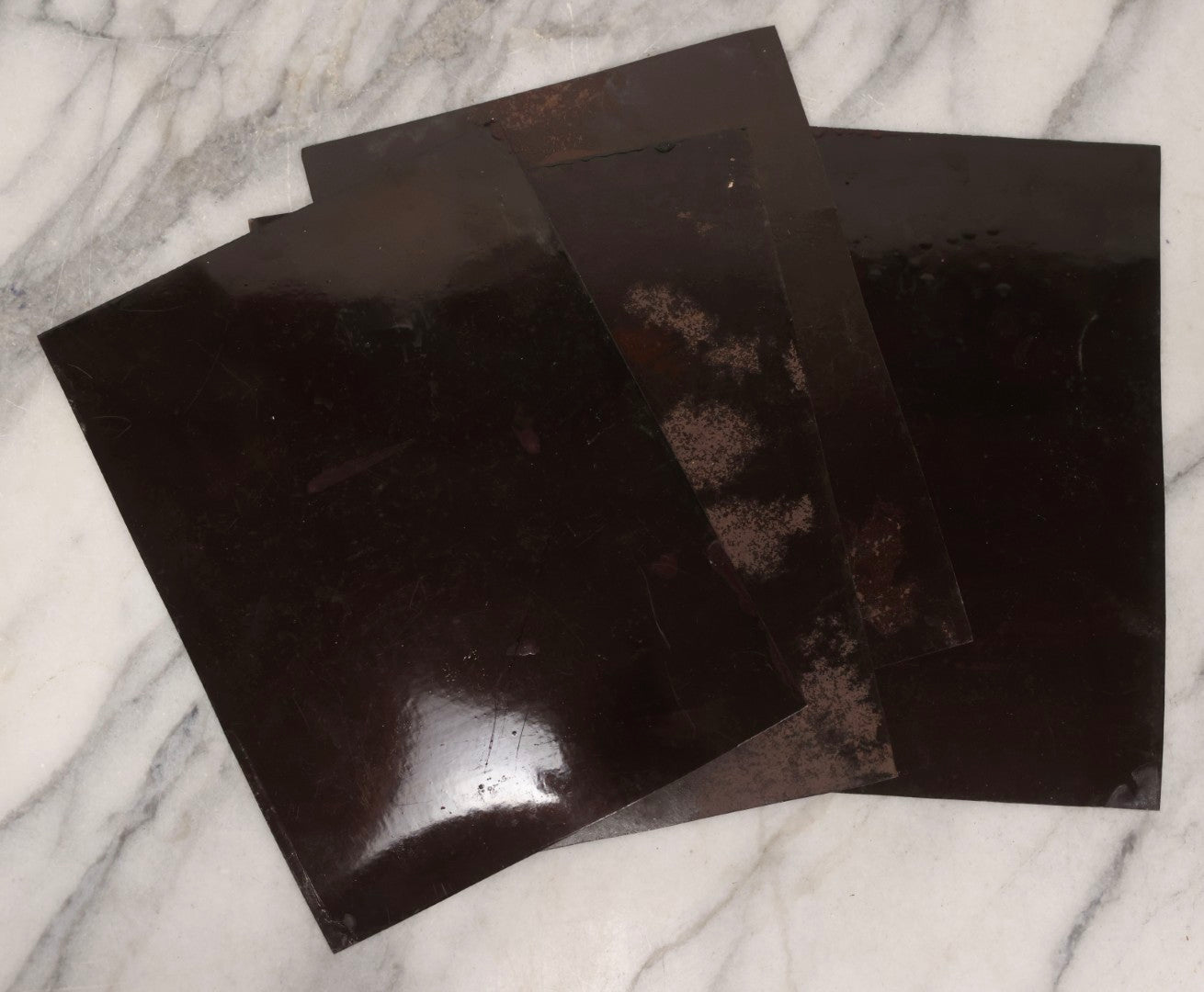 Lot 148 - Grouping Of Four Antique Full Plate Tintype Photographs Of Children In Studio Settings