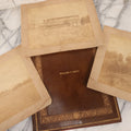 Lot 149 - Trio Of Antique Agricultural Boarded Photographs In Leather Folder Of William F. Mott, Showing Threshing Crew, Grain-Threshing Apparatus, And Hop Yard