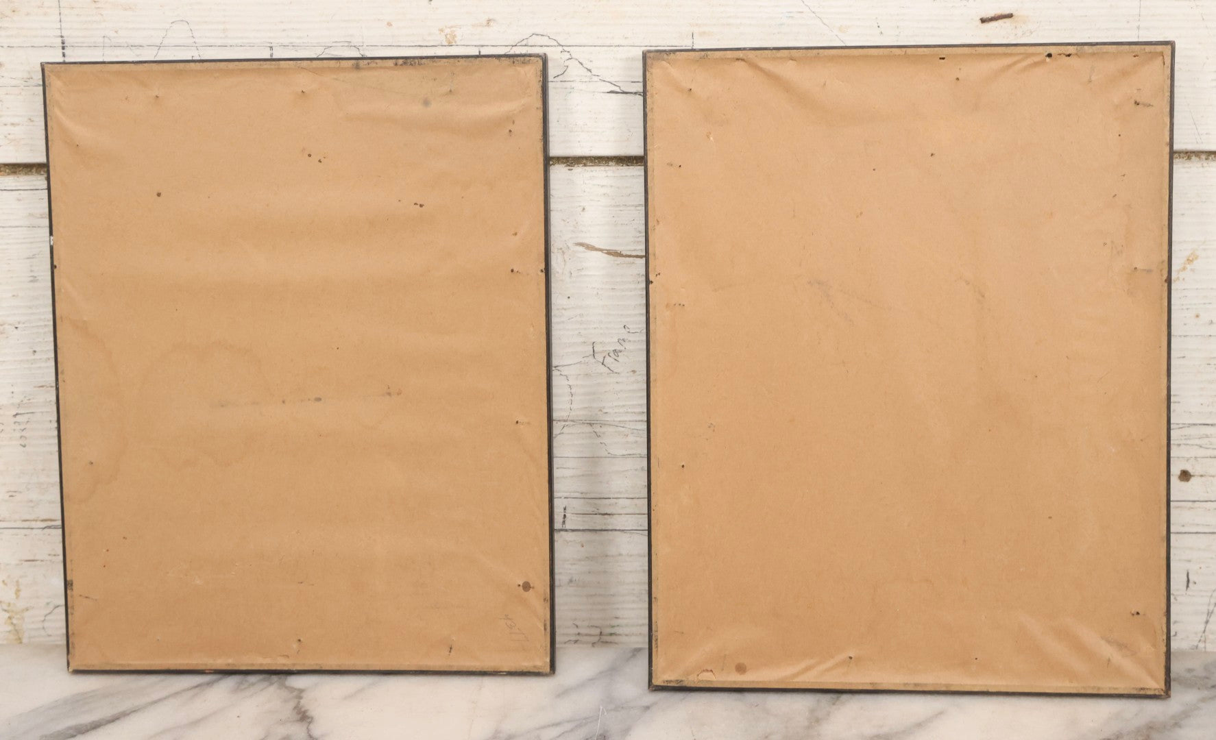 Lot 151 - Pair Of Vintage Military Portrait Photographs In Matching Black Wood Frames, Including Officer With Dog On Log Captioned "A Settin On A Log, Lovin On My Dog" And Portrait Inscribed To Captain James P. Baruly Jr.