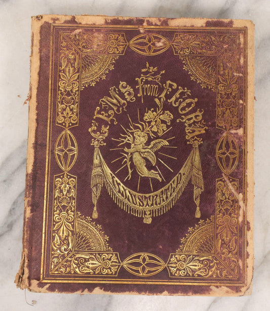 Lot 155 - Antique Autograph Book “Gems From Flora, Illustrated” By J. C. Riker With Dozens Of Entries To Annie Thomas, Including Hand-Colored Flower Lithographs, Circa 1835