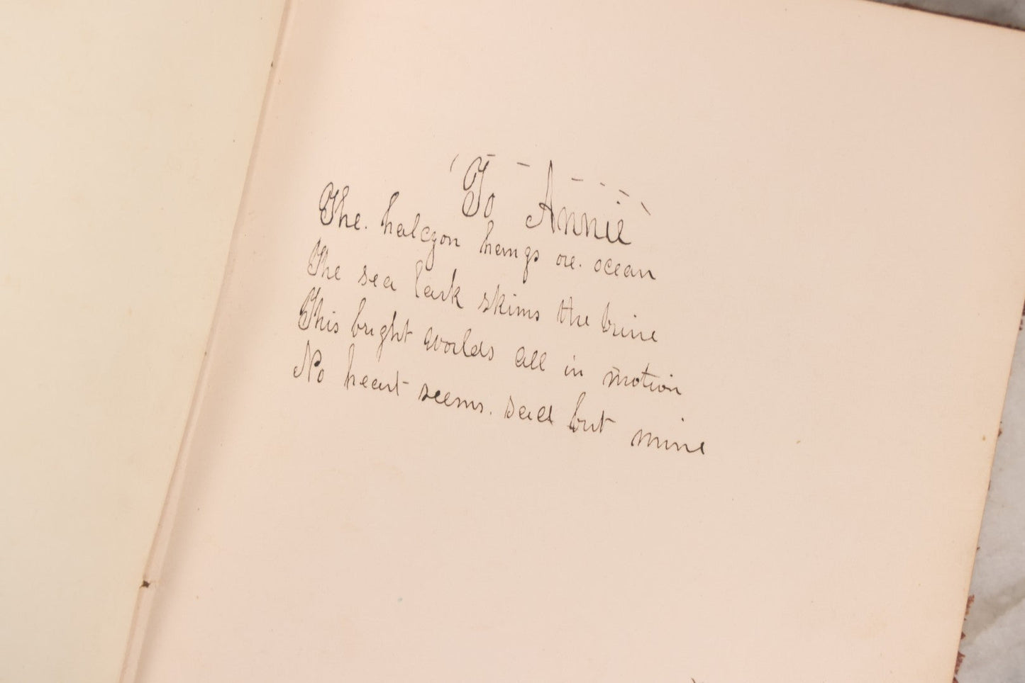 Lot 155 - Antique Autograph Book “Gems From Flora, Illustrated” By J. C. Riker With Dozens Of Entries To Annie Thomas, Including Hand-Colored Flower Lithographs, Circa 1835