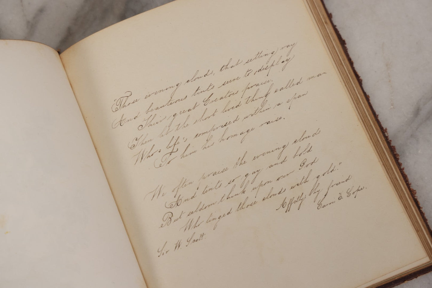 Lot 155 - Antique Autograph Book “Gems From Flora, Illustrated” By J. C. Riker With Dozens Of Entries To Annie Thomas, Including Hand-Colored Flower Lithographs, Circa 1835