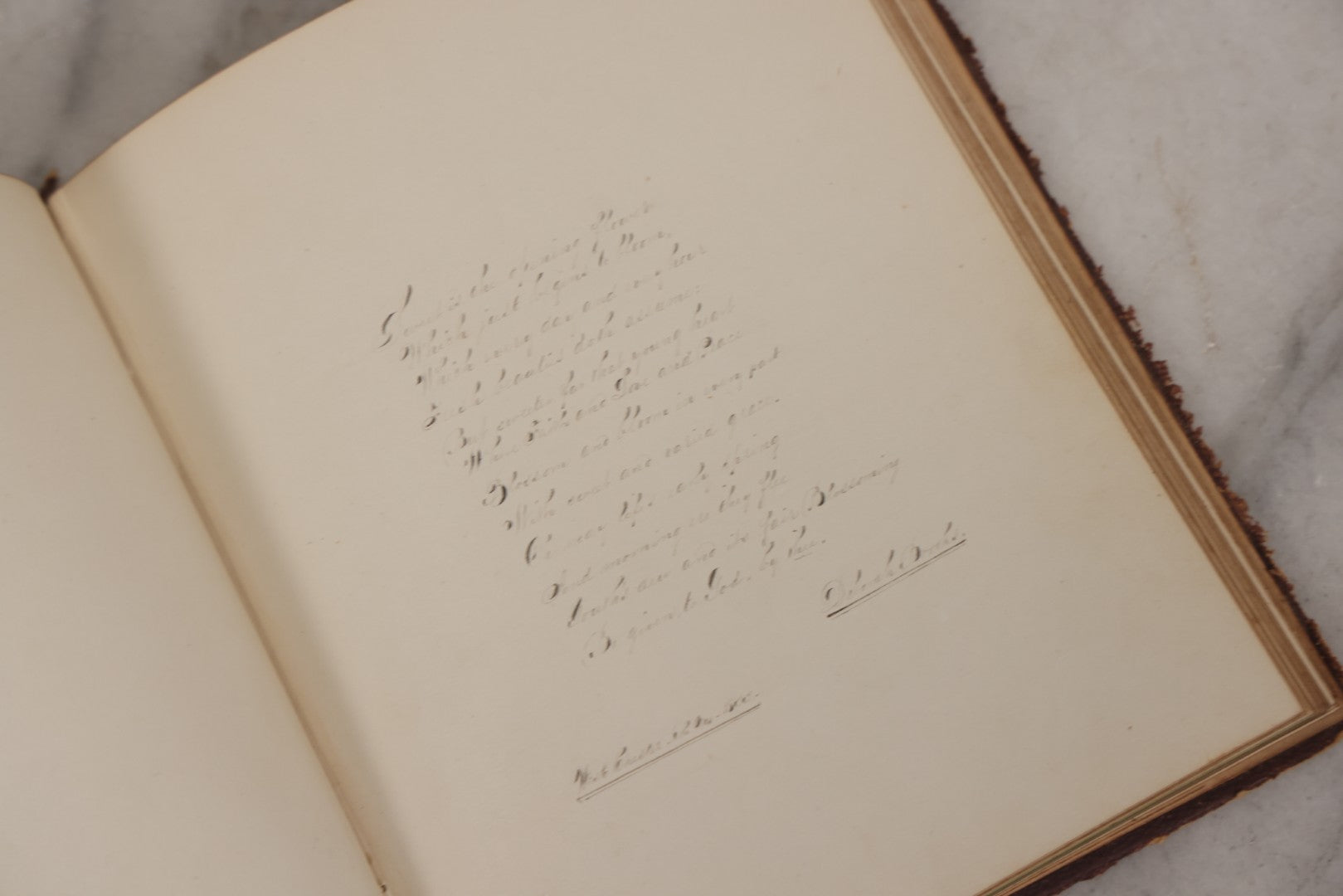 Lot 155 - Antique Autograph Book “Gems From Flora, Illustrated” By J. C. Riker With Dozens Of Entries To Annie Thomas, Including Hand-Colored Flower Lithographs, Circa 1835