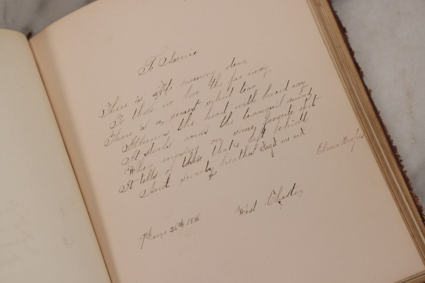 Lot 155 - Antique Autograph Book “Gems From Flora, Illustrated” By J. C. Riker With Dozens Of Entries To Annie Thomas, Including Hand-Colored Flower Lithographs, Circa 1835