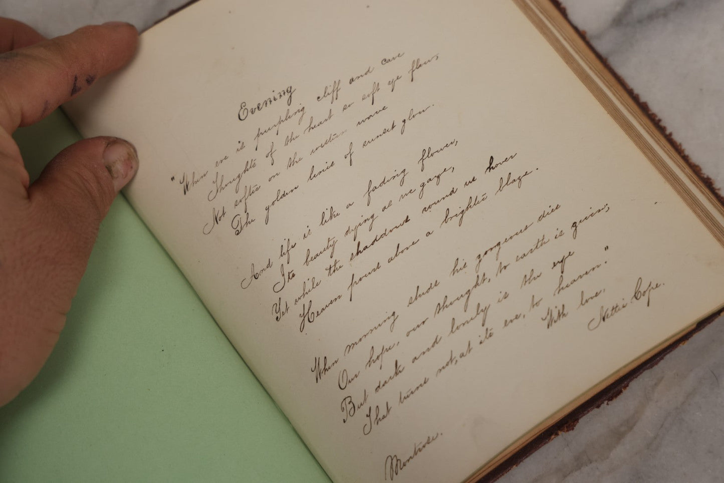 Lot 155 - Antique Autograph Book “Gems From Flora, Illustrated” By J. C. Riker With Dozens Of Entries To Annie Thomas, Including Hand-Colored Flower Lithographs, Circa 1835