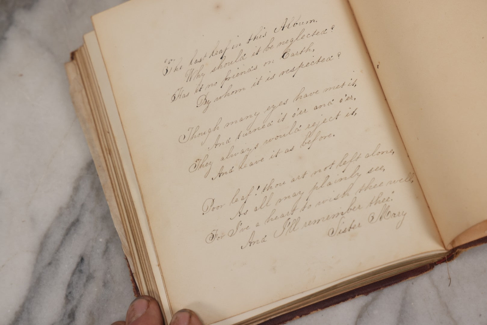 Lot 155 - Antique Autograph Book “Gems From Flora, Illustrated” By J. C. Riker With Dozens Of Entries To Annie Thomas, Including Hand-Colored Flower Lithographs, Circa 1835