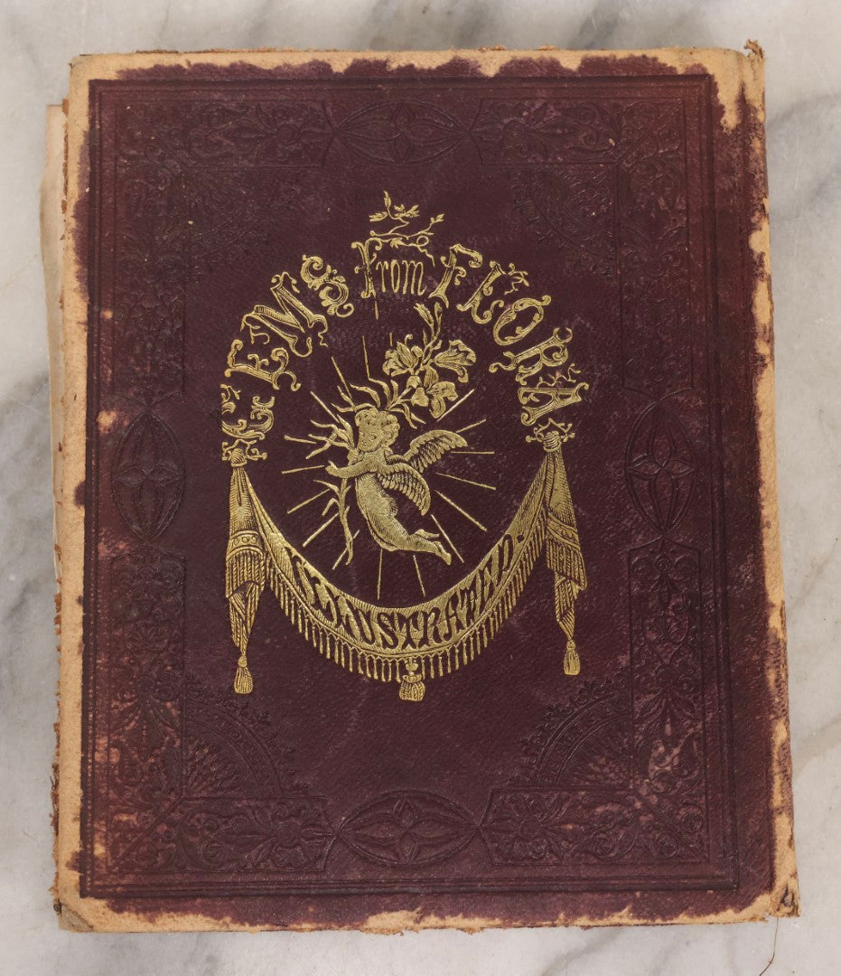 Lot 155 - Antique Autograph Book “Gems From Flora, Illustrated” By J. C. Riker With Dozens Of Entries To Annie Thomas, Including Hand-Colored Flower Lithographs, Circa 1835