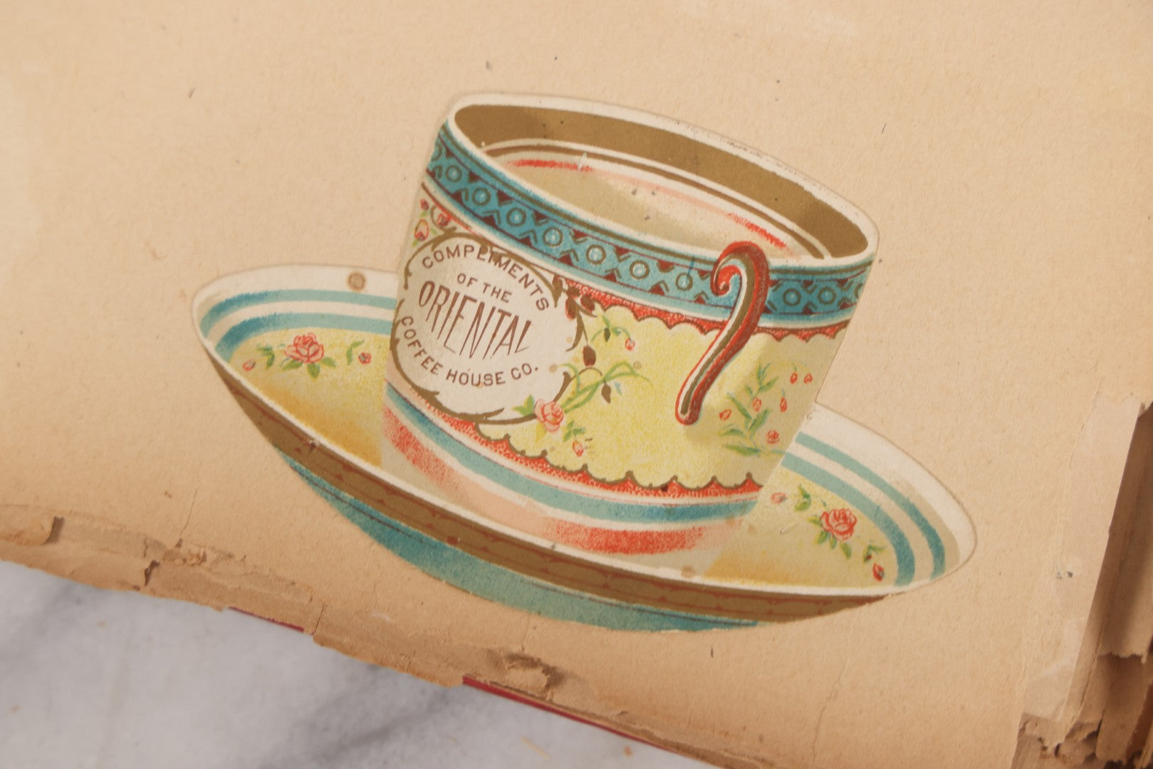 Lot 156 - Antique Victorian Trade Card And Die-Cut Scrapbook With Red Floral Cover, Containing 150+ Pieces, Pages Loose