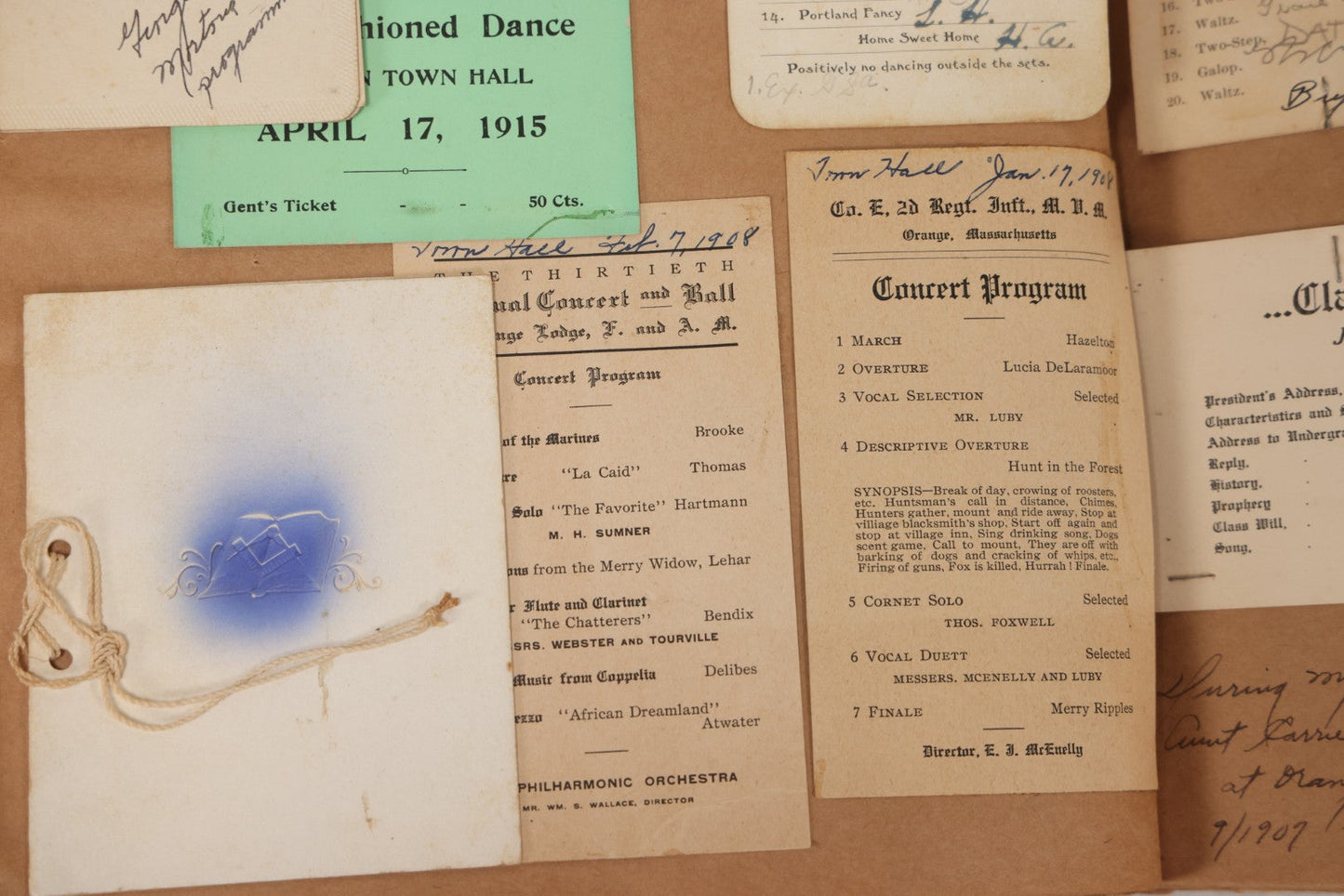 Lot 157 - Vintage “School Days” Scrapbook With Cut-Out Letter Cover, Containing Hundreds Of Pieces Of Massachusetts School Ephemera Including Halloween Invitations, Tickets, Notes, And More, Circa 1910–1940