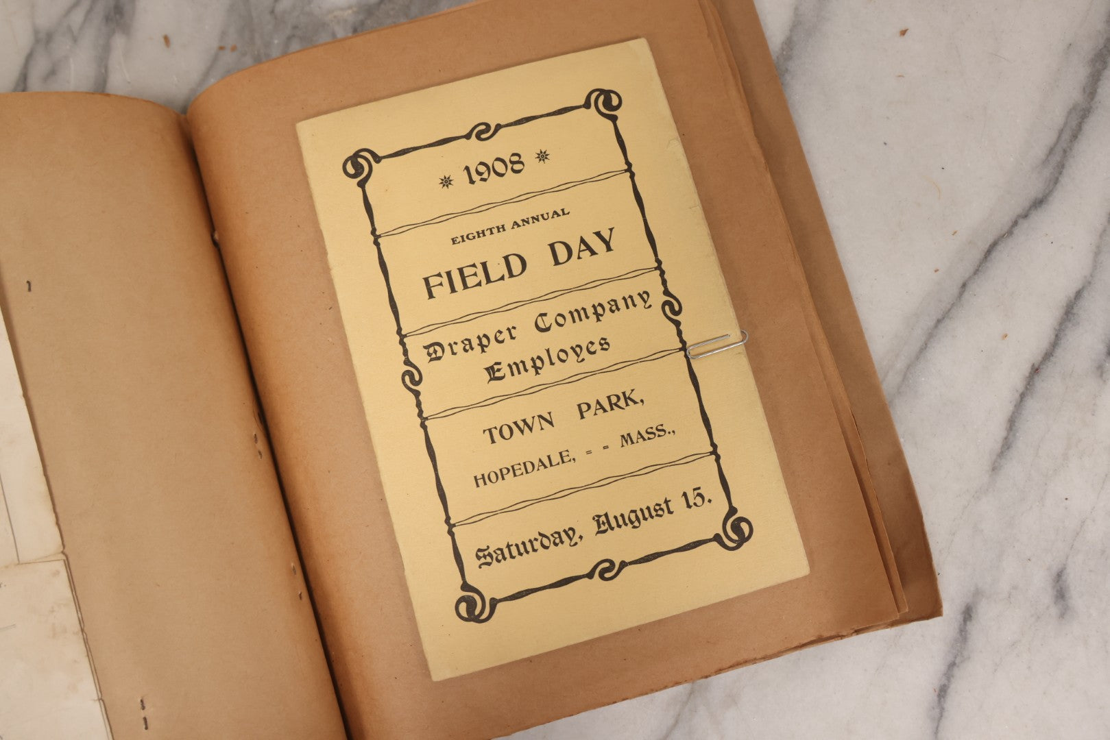 Lot 157 - Vintage “School Days” Scrapbook With Cut-Out Letter Cover, Containing Hundreds Of Pieces Of Massachusetts School Ephemera Including Halloween Invitations, Tickets, Notes, And More, Circa 1910–1940