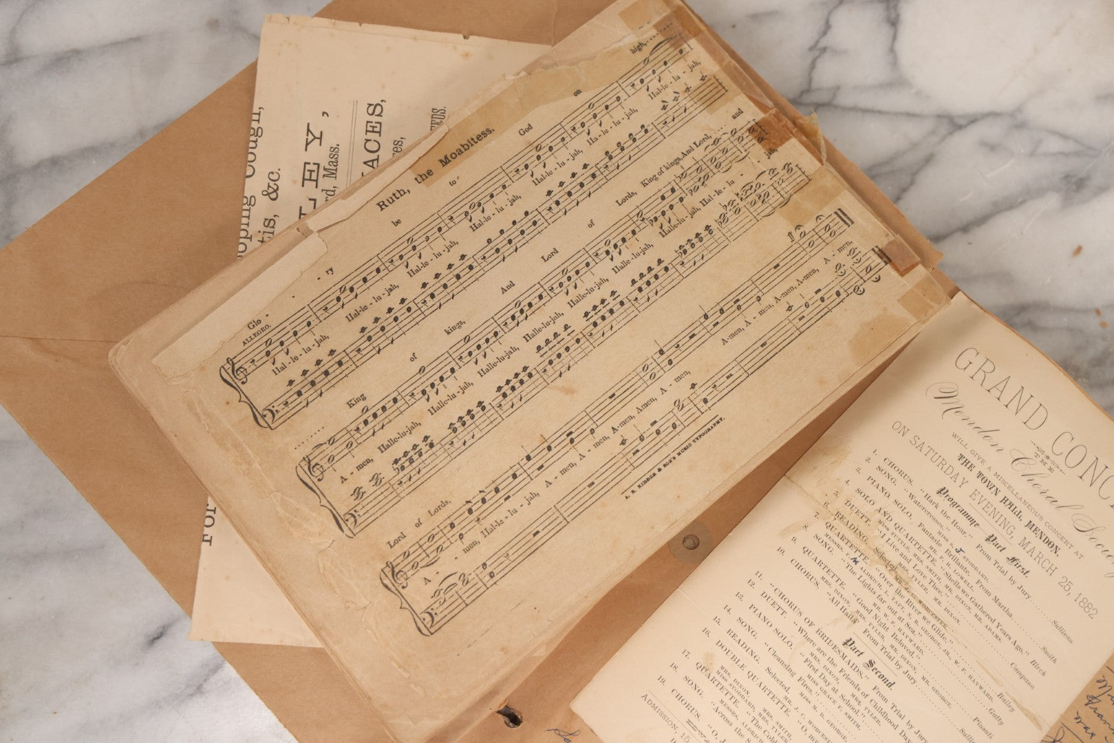 Lot 158 - Vintage “Concerts Churches” Scrapbook With Cut-Out Letter Cover, Containing Hundreds Of Event And Community Ephemera, Circa 1910–1960