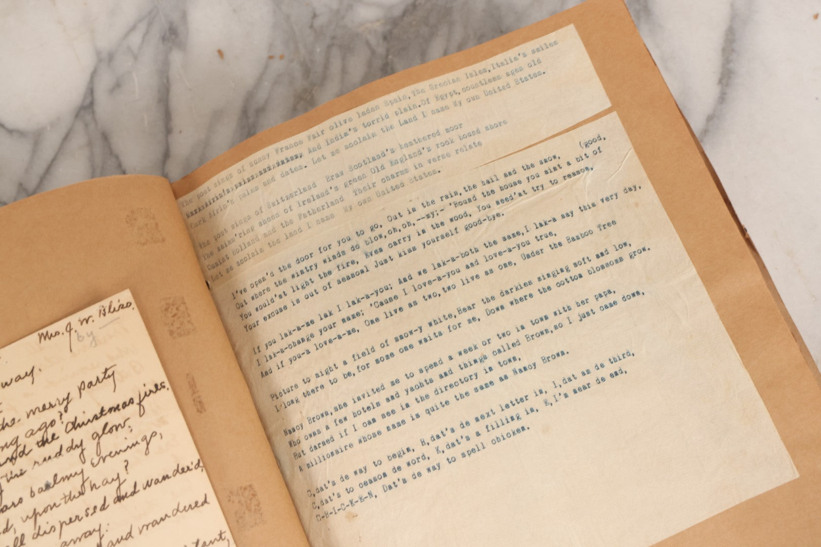 Lot 158 - Vintage “Concerts Churches” Scrapbook With Cut-Out Letter Cover, Containing Hundreds Of Event And Community Ephemera, Circa 1910–1960