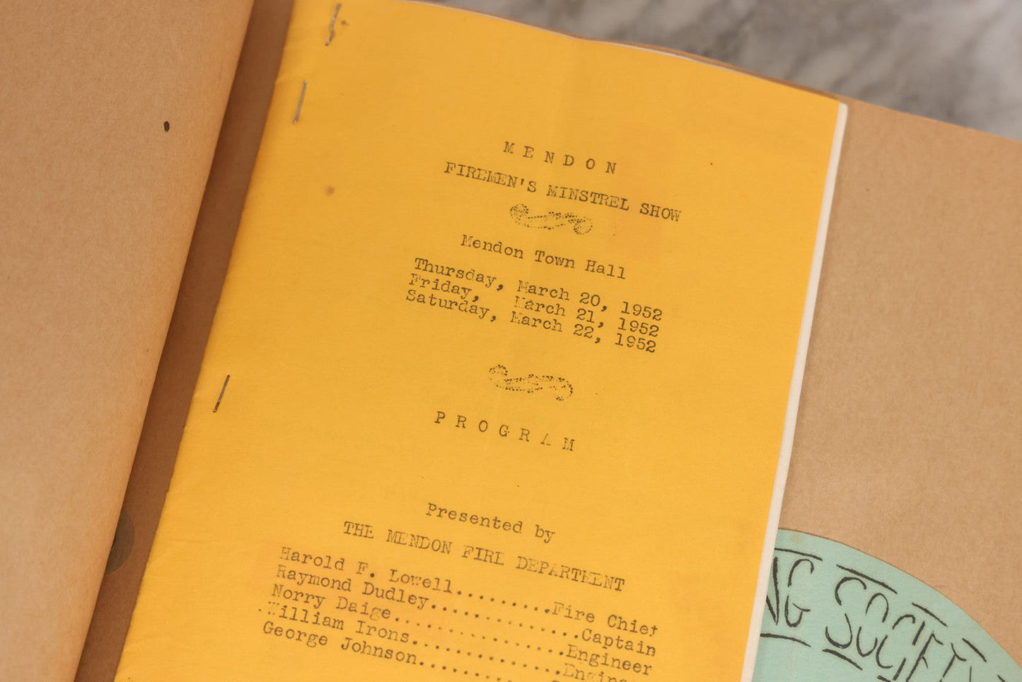 Lot 158 - Vintage “Concerts Churches” Scrapbook With Cut-Out Letter Cover, Containing Hundreds Of Event And Community Ephemera, Circa 1910–1960