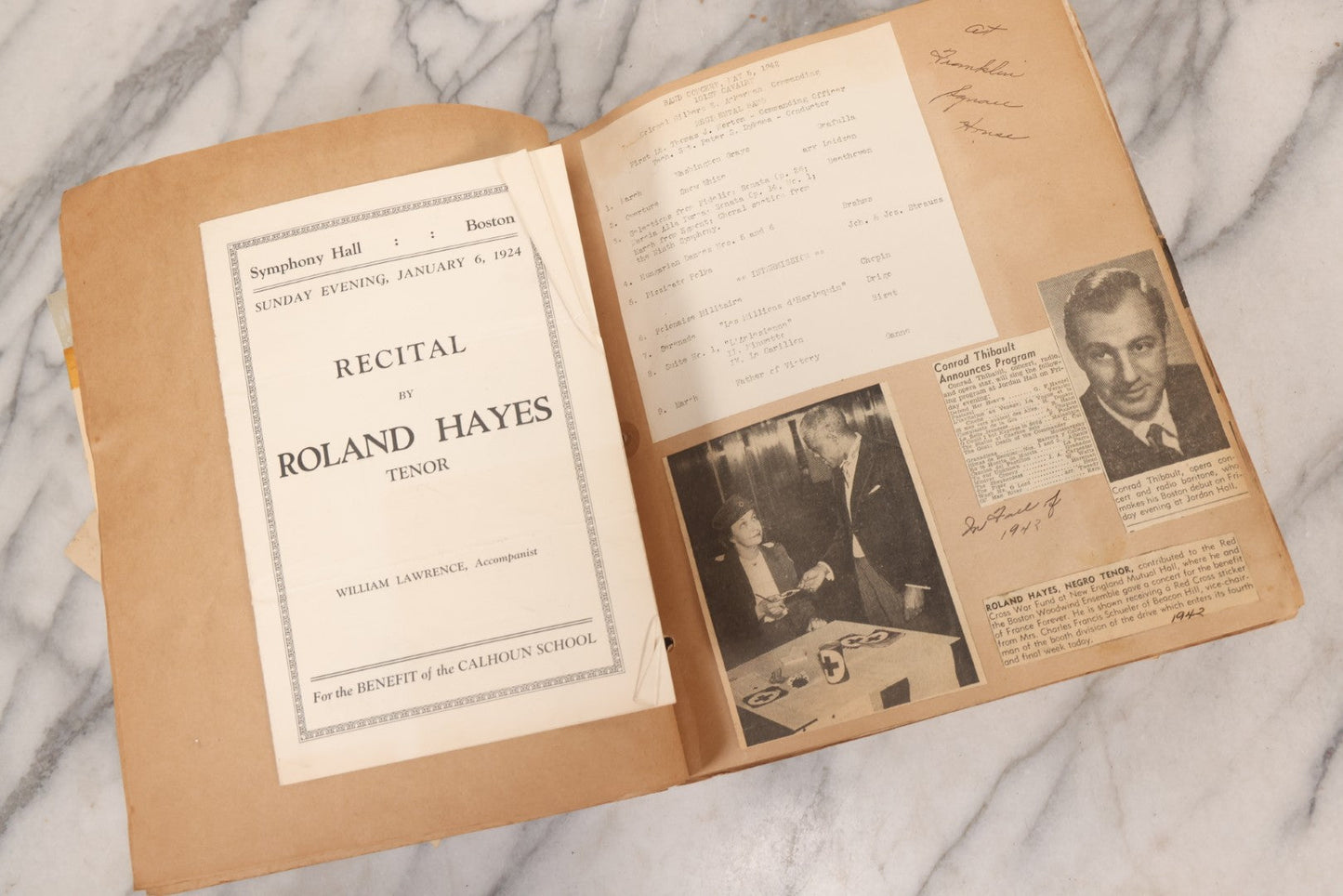 Lot 158 - Vintage “Concerts Churches” Scrapbook With Cut-Out Letter Cover, Containing Hundreds Of Event And Community Ephemera, Circa 1910–1960