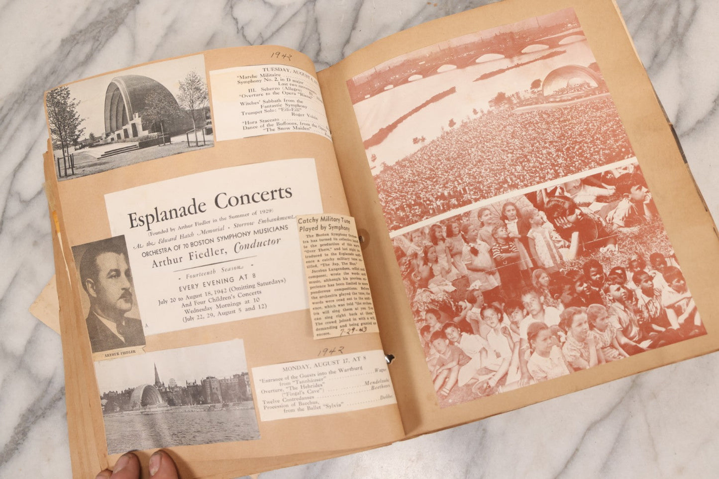 Lot 158 - Vintage “Concerts Churches” Scrapbook With Cut-Out Letter Cover, Containing Hundreds Of Event And Community Ephemera, Circa 1910–1960