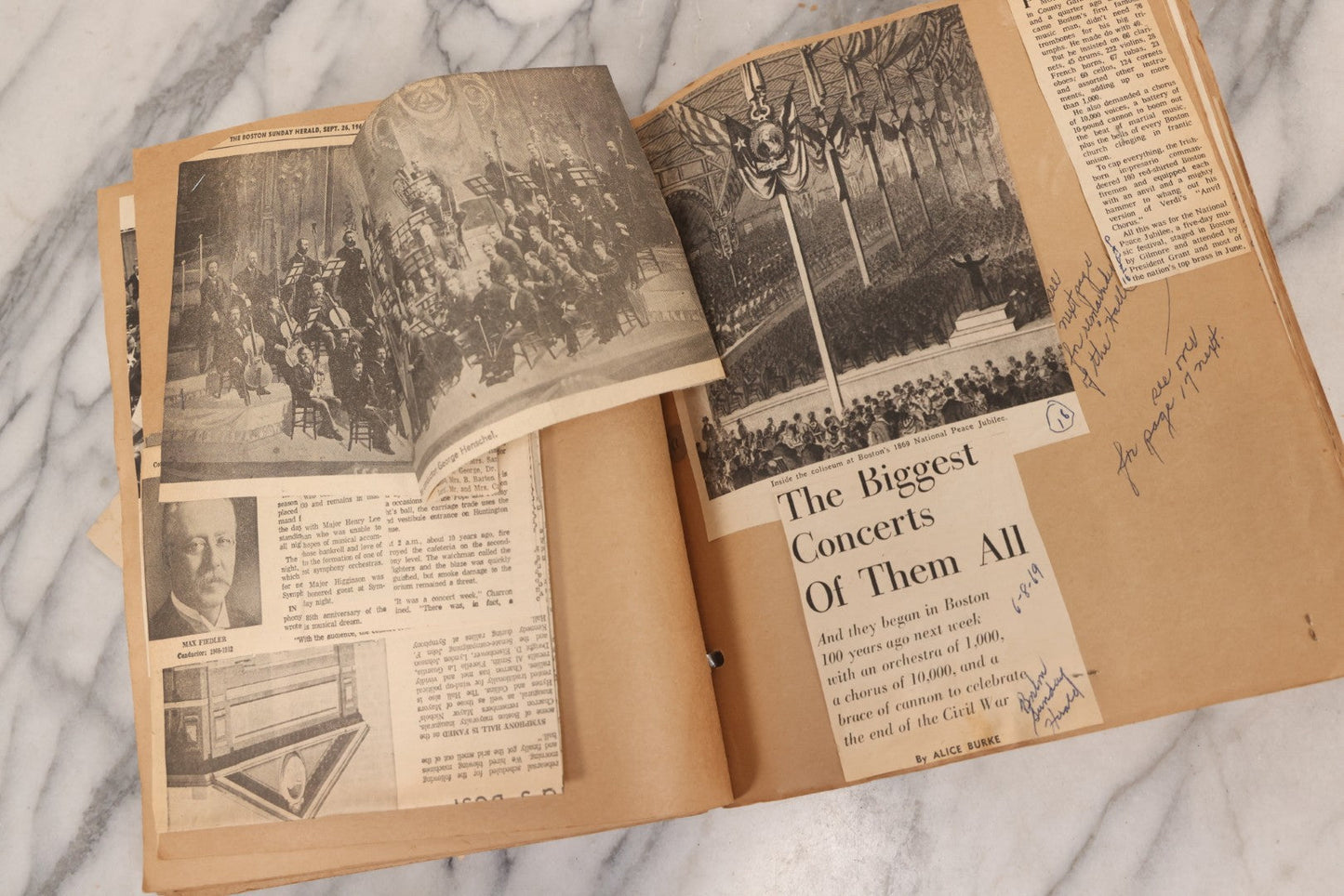 Lot 158 - Vintage “Concerts Churches” Scrapbook With Cut-Out Letter Cover, Containing Hundreds Of Event And Community Ephemera, Circa 1910–1960