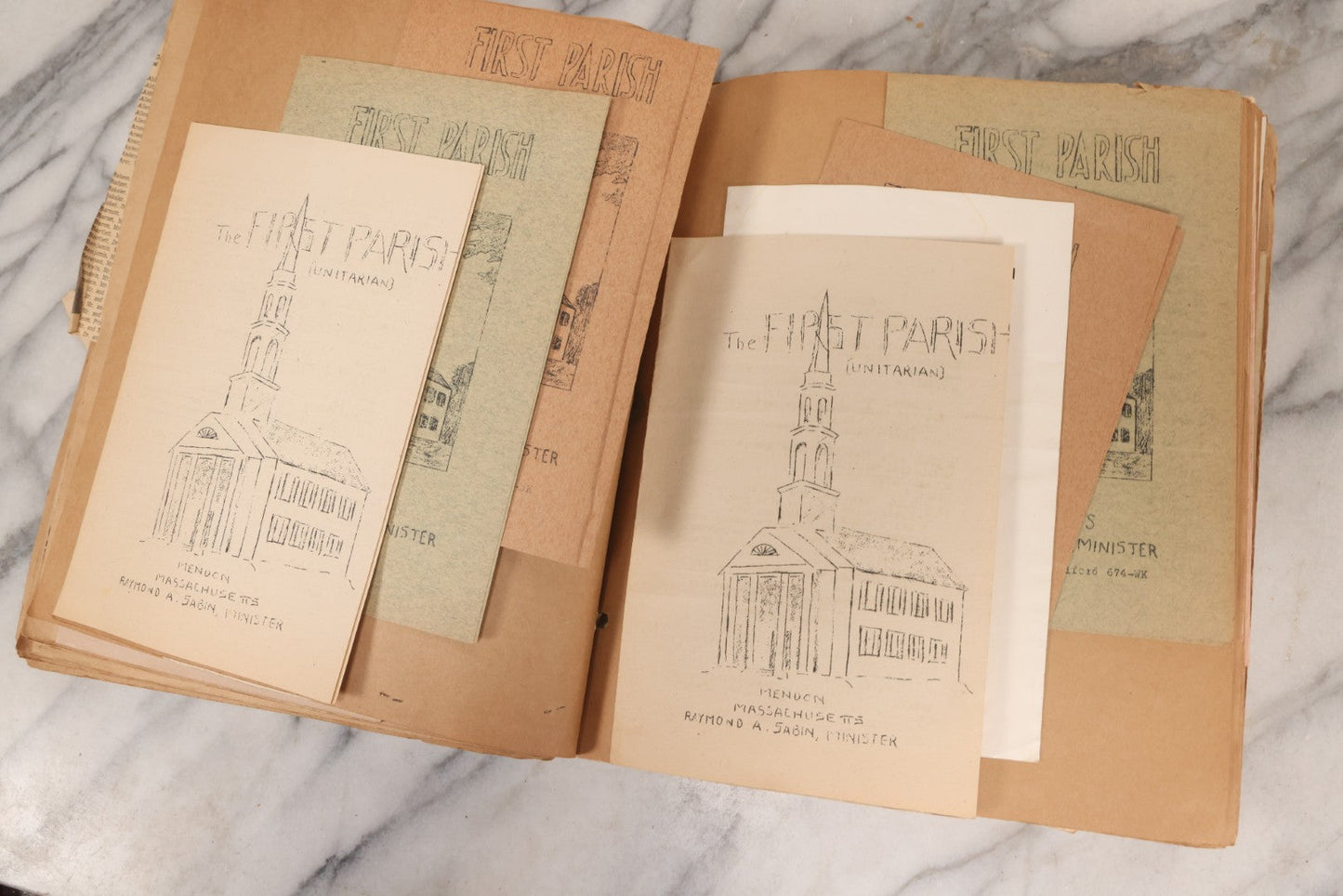 Lot 158 - Vintage “Concerts Churches” Scrapbook With Cut-Out Letter Cover, Containing Hundreds Of Event And Community Ephemera, Circa 1910–1960
