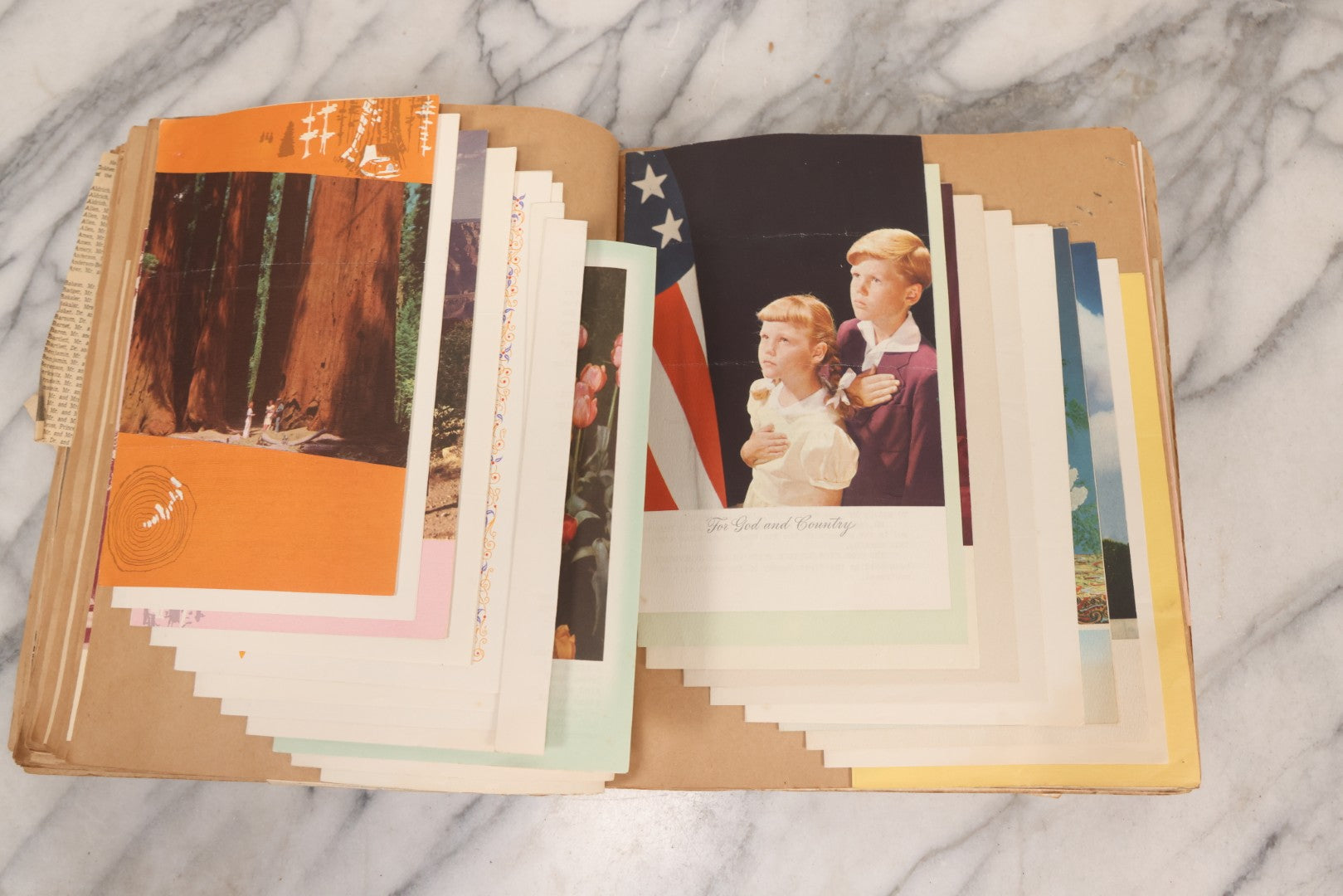 Lot 158 - Vintage “Concerts Churches” Scrapbook With Cut-Out Letter Cover, Containing Hundreds Of Event And Community Ephemera, Circa 1910–1960