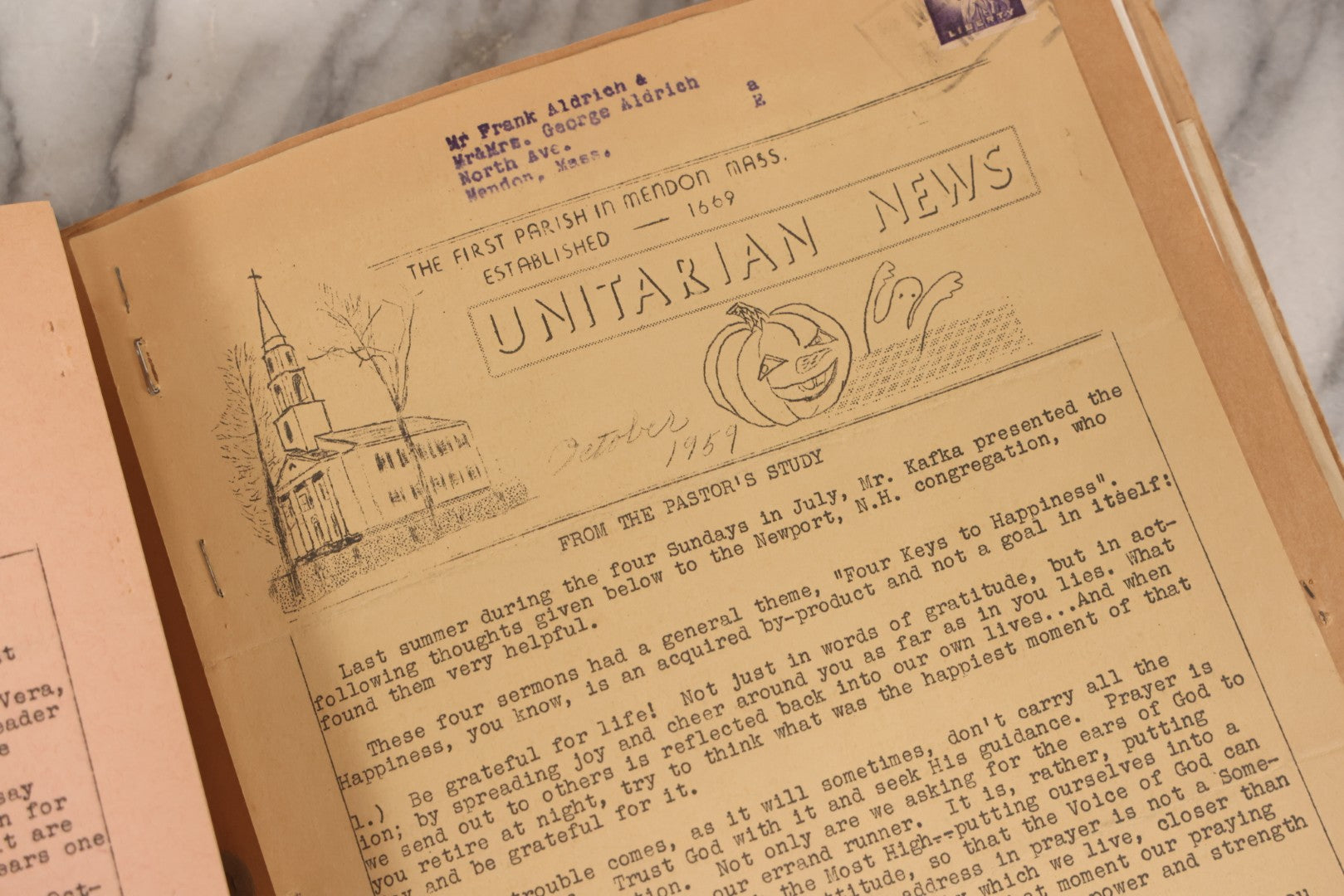 Lot 158 - Vintage “Concerts Churches” Scrapbook With Cut-Out Letter Cover, Containing Hundreds Of Event And Community Ephemera, Circa 1910–1960