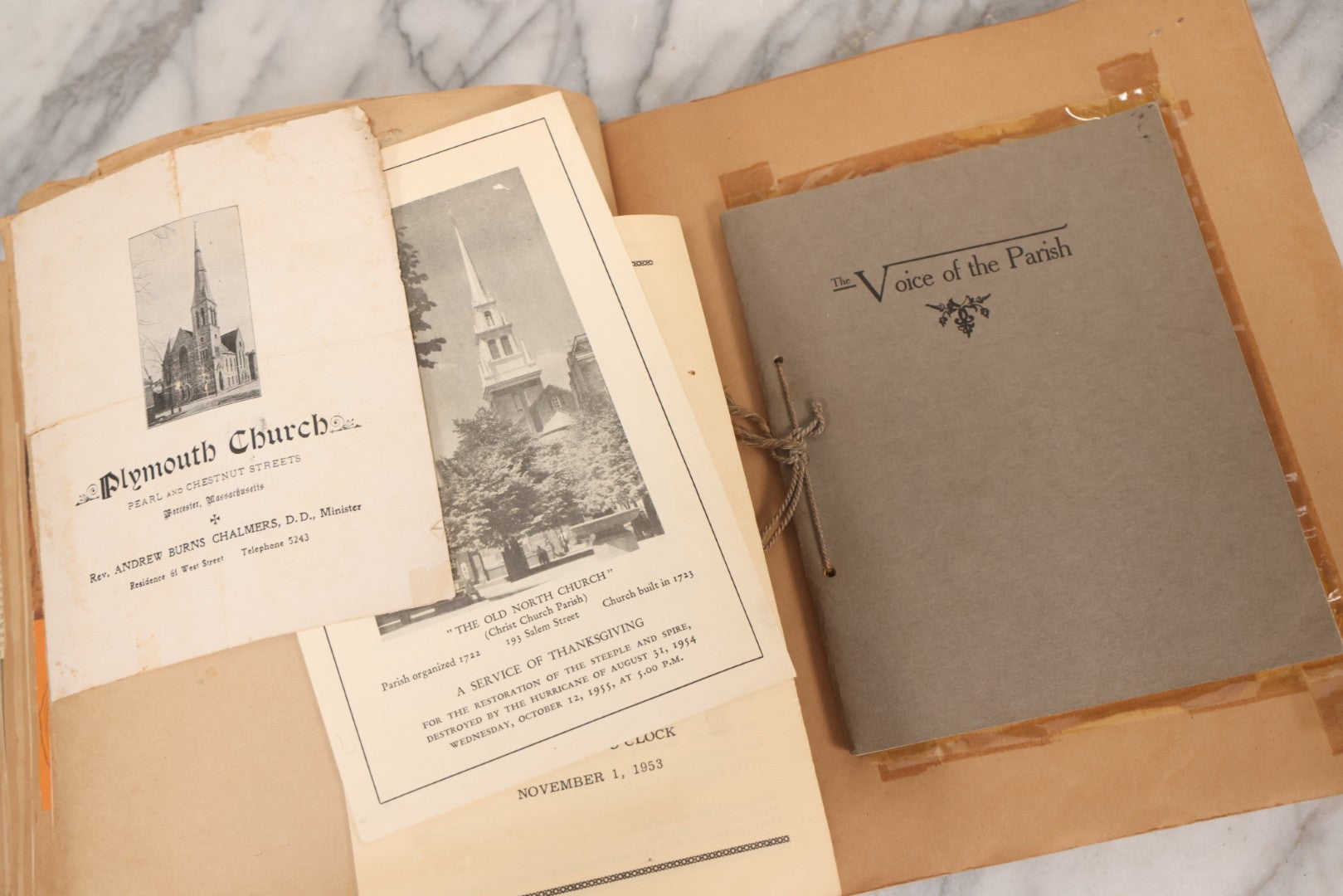 Lot 158 - Vintage “Concerts Churches” Scrapbook With Cut-Out Letter Cover, Containing Hundreds Of Event And Community Ephemera, Circa 1910–1960